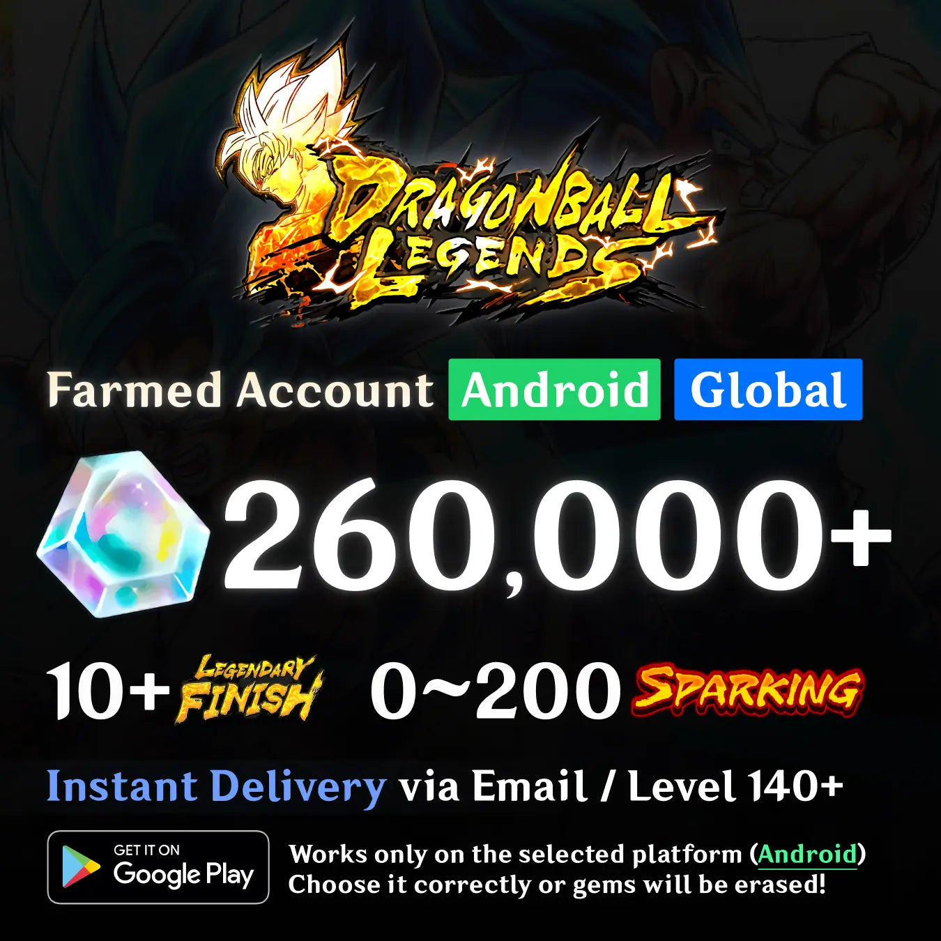 Dragon Ball Legends Farmed Account [Android] GamesBay