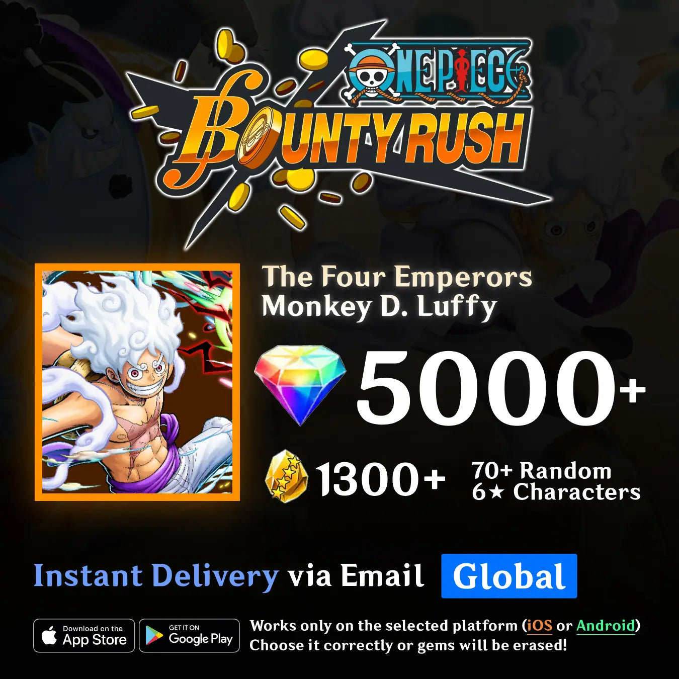 The Four Emperors Monkey D. Luffy OPBR Starter Reroll Account GamesBay